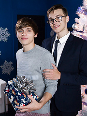 Season of Giving - anal,bareback,hardcore,oral,rimming,shaved,twinks,suit,brown hair,glasses